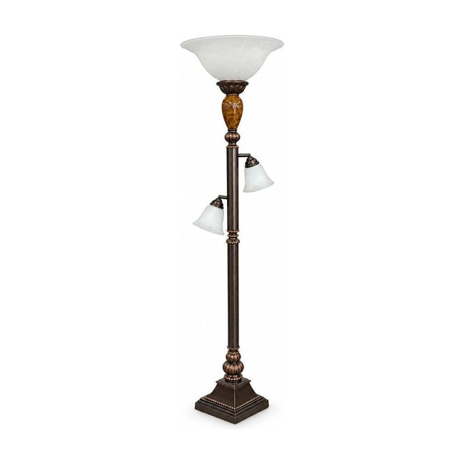 Dark Bronze torchiere floor lamp with a wide uplight bowl - Whats New Furniture Portland OR
