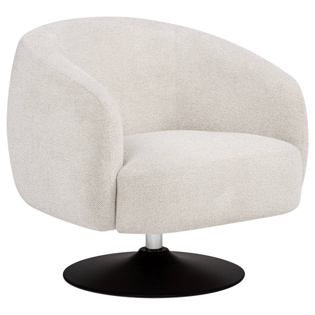 Dave Upholstered Barrel Back Swivel Club Chair Beige - What&
