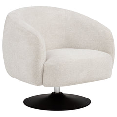 Dave Upholstered Barrel Back Swivel Club Chair Beige - What&