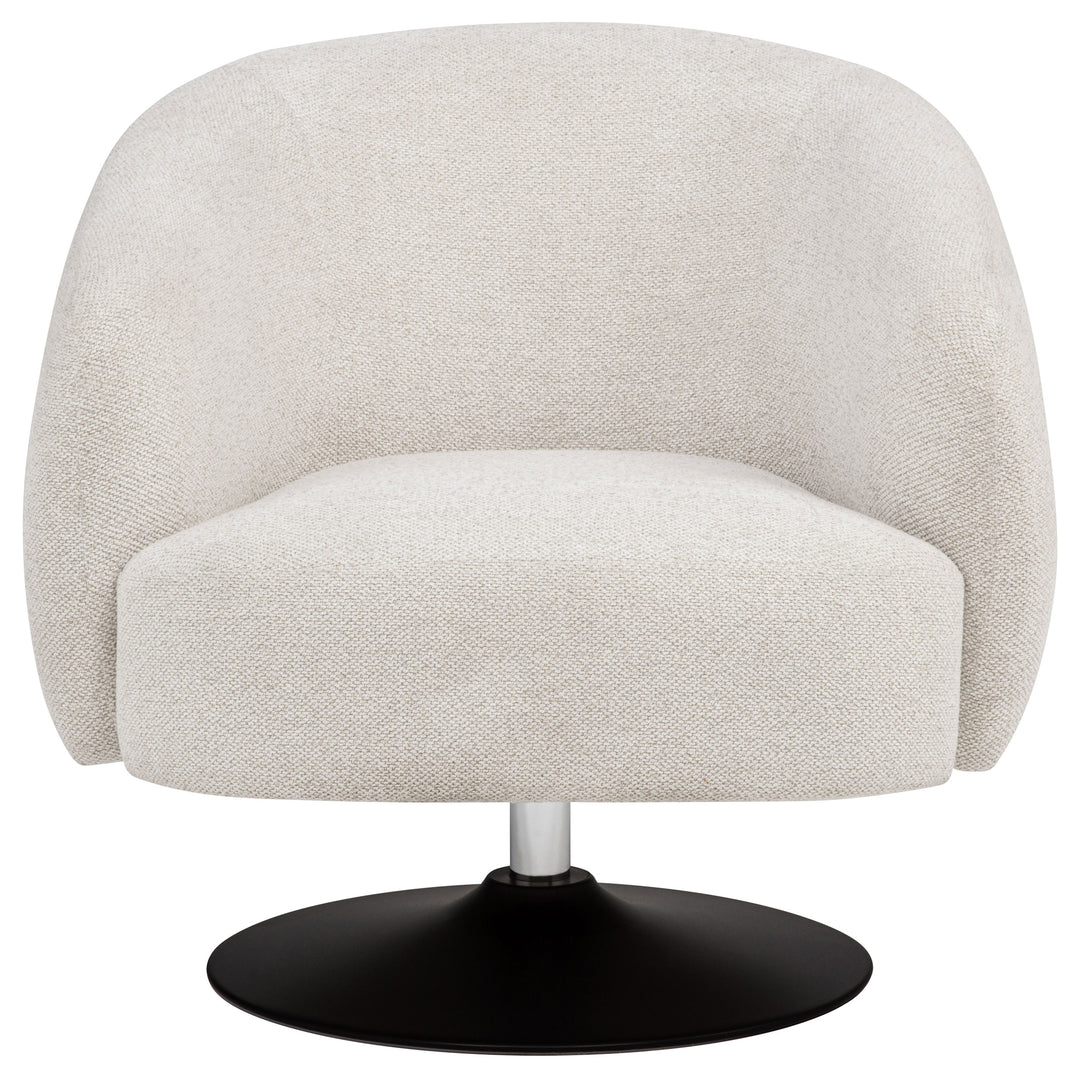 Dave Upholstered Barrel Back Swivel Club Chair Beige - What&