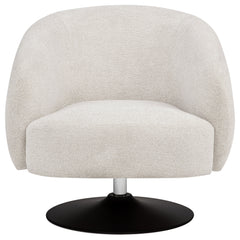 Dave Upholstered Barrel Back Swivel Club Chair Beige - What&