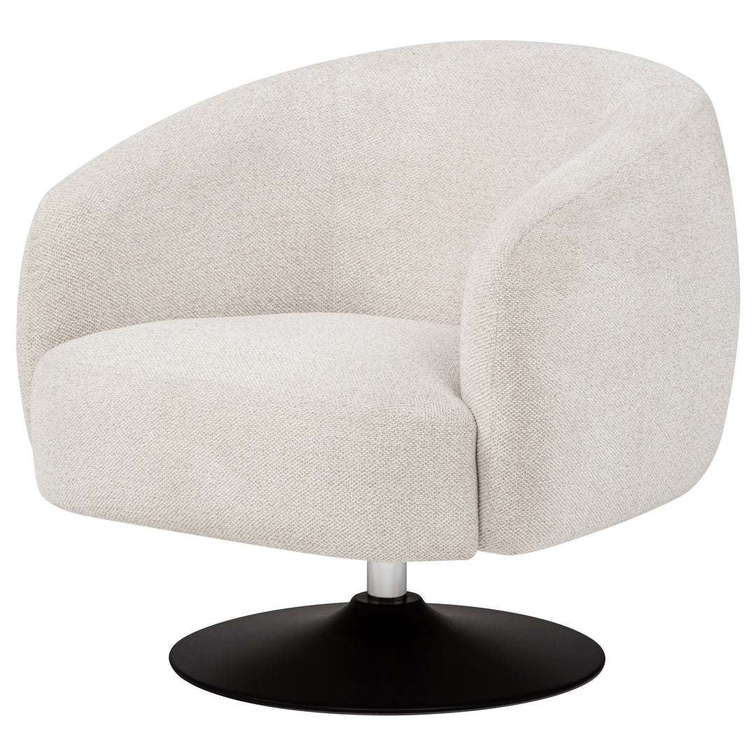 Dave Upholstered Barrel Back Swivel Club Chair Beige - What&