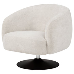 Dave Upholstered Barrel Back Swivel Club Chair Beige - What&