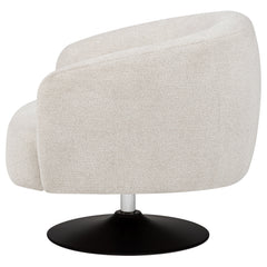 Dave Upholstered Barrel Back Swivel Club Chair Beige - What&