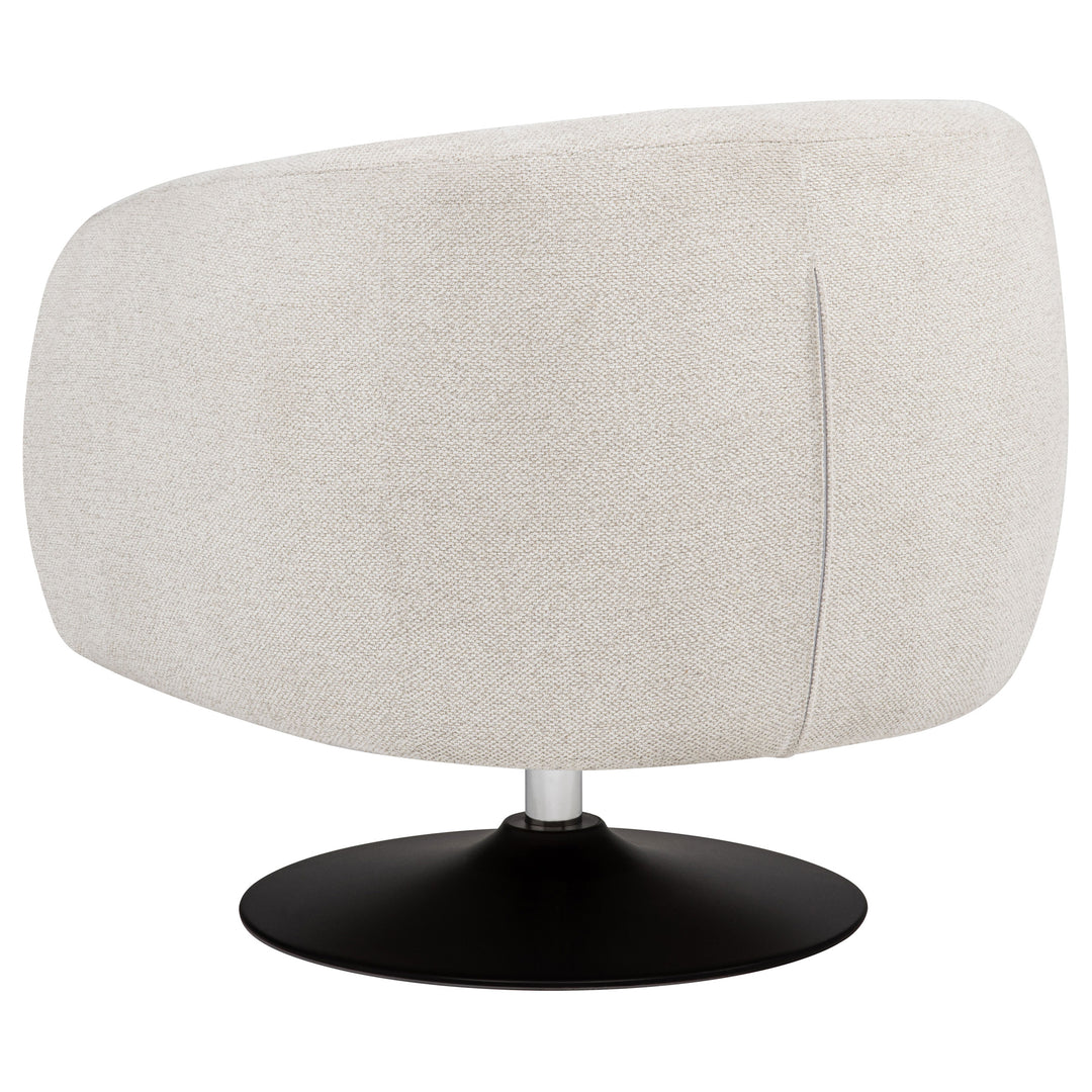 Dave Upholstered Barrel Back Swivel Club Chair Beige - What&