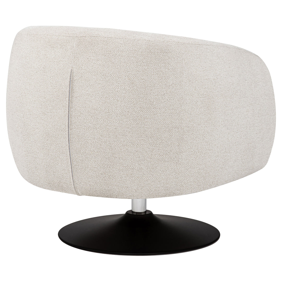 Dave Upholstered Barrel Back Swivel Club Chair Beige - What&