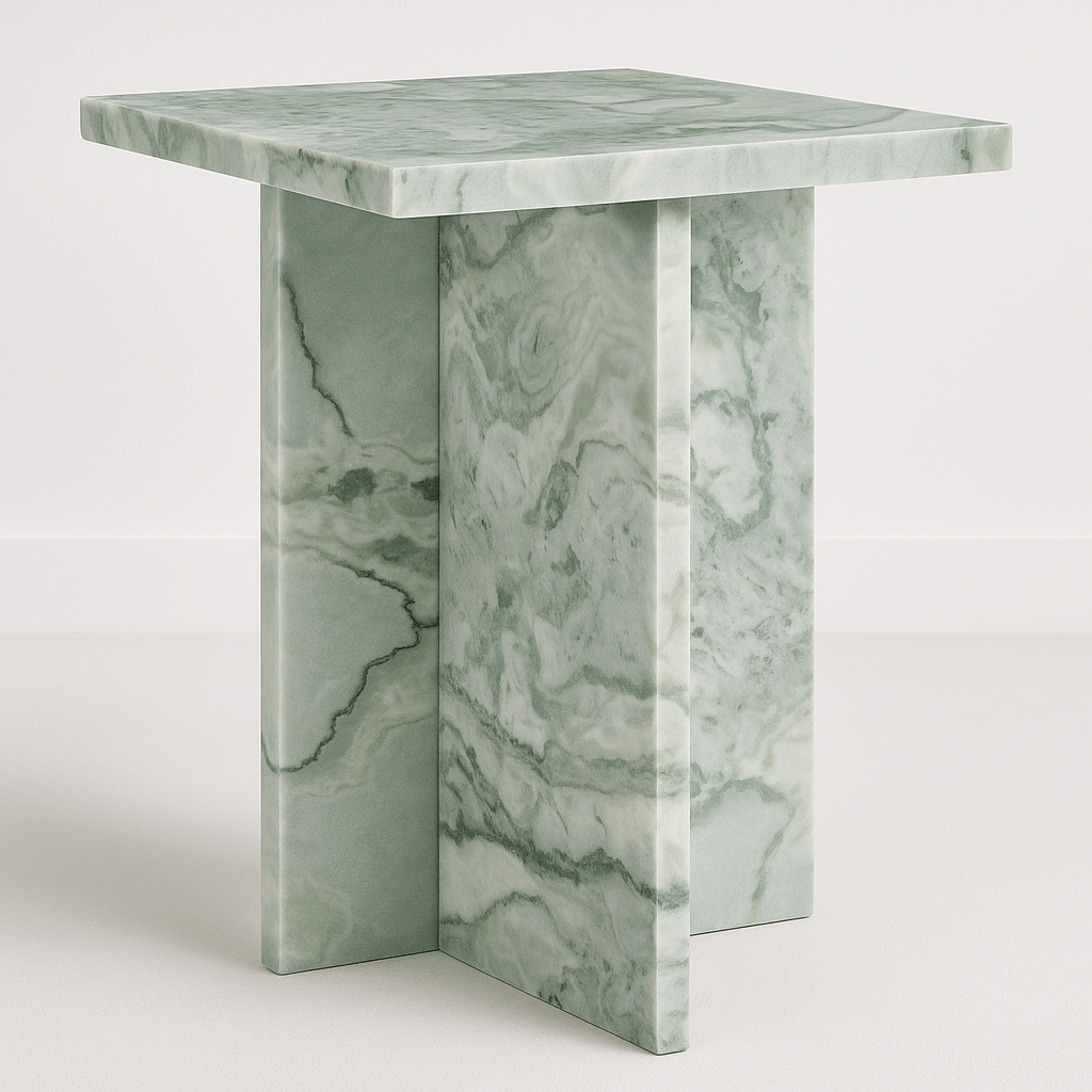 Deaconwell Accent Table in Green Vein Marble alternate angle - green vein marble accent table by Ashley - Whats New Furniture Portland OR