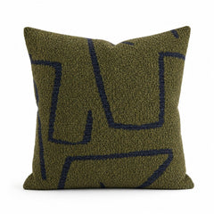 Agassiz Daily Greens olive boucle throw pillow front view by Decor Fifty-Five - Whats New Furniture Portland OR