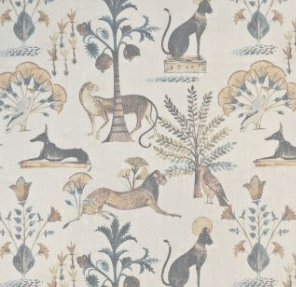 Animalia Fawn Egyptian print throw pillow fabric detail by Decor Fifty-Five - Whats New Furniture Portland OR