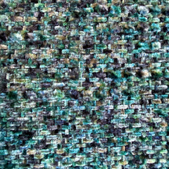Azzaro Make Waves teal chenille throw pillow fabric texture close up by Decor Fifty-Five - Whats New Furniture Portland OR