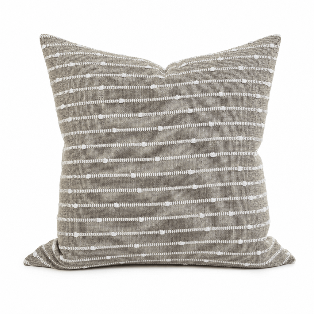 Deja Vu Harvest Slub Stripe Throw Pillow front view by Decor Fifty-Five - Whats New Furniture Portland OR