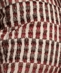 Durban Sangria woven check throw pillow fabric in red and cream by Decor Fifty-Five - Whats New Furniture Portland OR