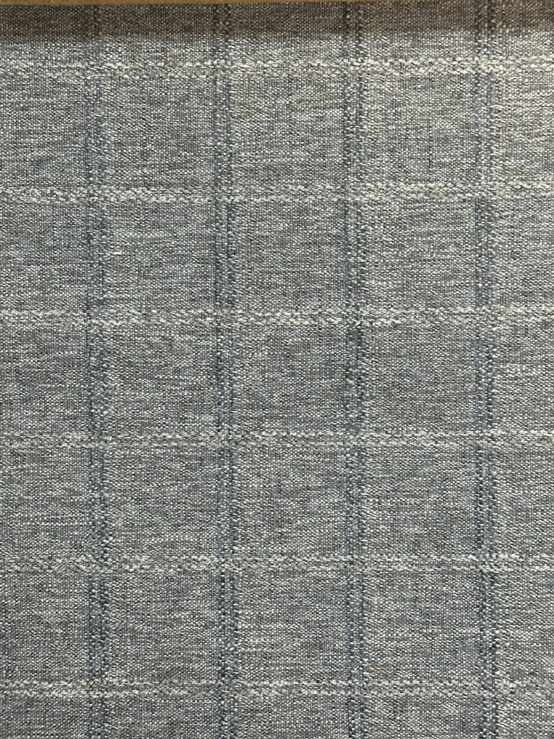 Icon Denim Windowpane Throw Pillow fabric close-up by Decor Fifty-Five - Whats New Furniture Portland OR