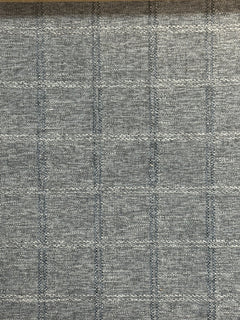 Icon Denim Windowpane Throw Pillow fabric close-up by Decor Fifty-Five - Whats New Furniture Portland OR
