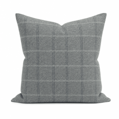 Icon Denim Windowpane Throw Pillow front view by Decor Fifty-Five - Whats New Furniture Portland OR