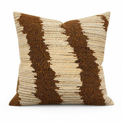 Jockey Ginger woven stripe throw pillow front view by Decor Fifty-Five - Whats New Furniture Portland OR