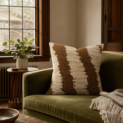 Jockey Ginger Throw Pillow styled in a Portland living room lifestyle - Whats New Furniture