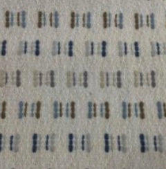 Me Too Chambray blue dash pattern throw pillow fabric on cream by Decor Fifty-Five - Whats New Furniture Portland OR