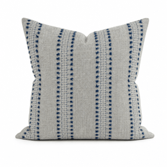 Sugar and Spice Indigo Cut-Yarn Throw Pillow front view by Decor Fifty-Five - Whats New Furniture Portland OR