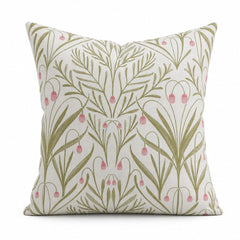 Tendril Basil green botanical throw pillow front view by Decor Fifty-Five - Whats New Furniture Portland OR