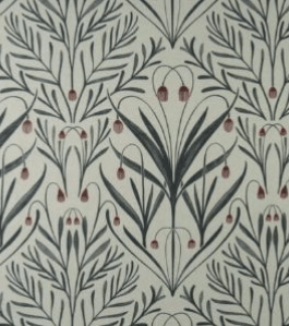 Tendril Williamsburg botanical print throw pillow fabric detail by Decor Fifty-Five - Whats New Furniture Portland OR