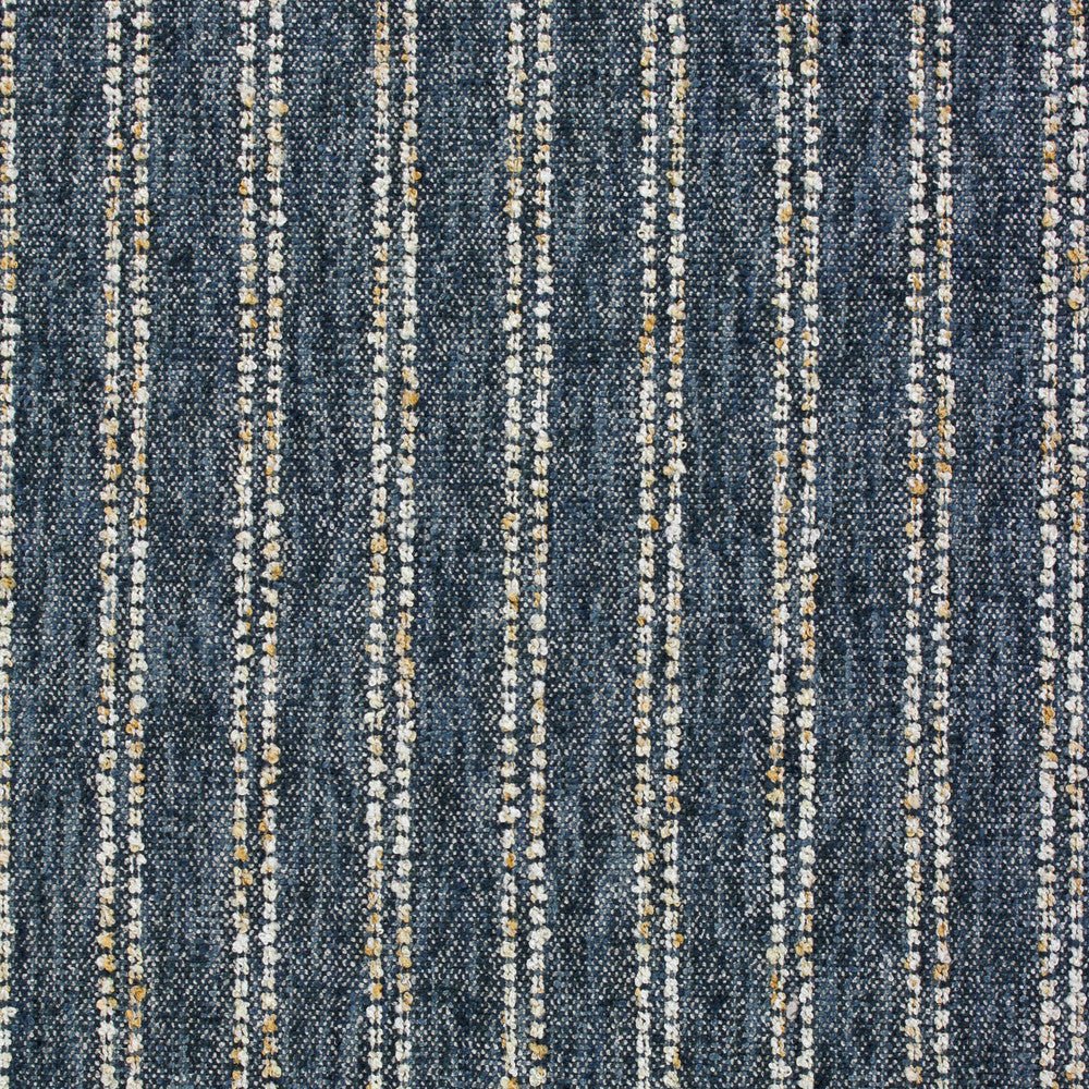 Vanishing Indigo Chenille Stripe Throw Pillow fabric close-up by Decor Fifty-Five - Whats New Furniture Portland OR