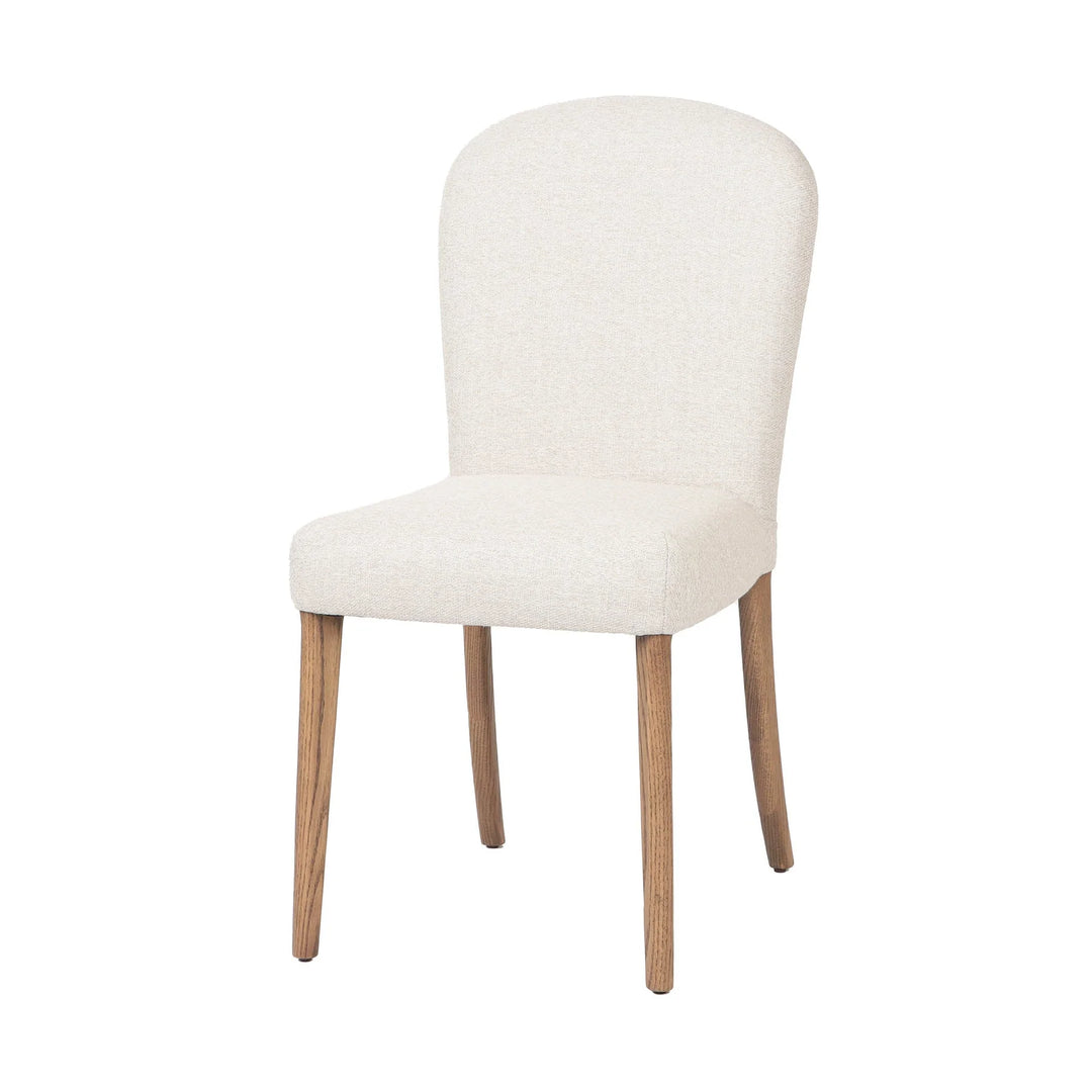 Delilah Dining Chair in Cream side angle - upholstered dining chair by LH Imports - Whats New Furniture Portland OR