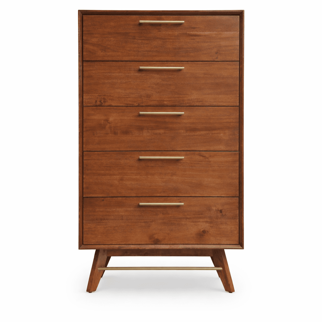 Denali High Chest in walnut detail view - mid-century walnut high chest by Unique Furniture - Whats New Furniture Portland OR