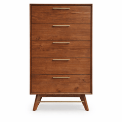 Denali High Chest in walnut detail view - mid-century walnut high chest by Unique Furniture - Whats New Furniture Portland OR