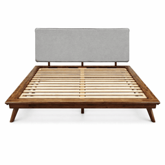 Denali Upholstered Queen Platform Bed in Grey Walnut - upholstered queen platform bed by Unique Furniture - Whats New Furniture Portland OR