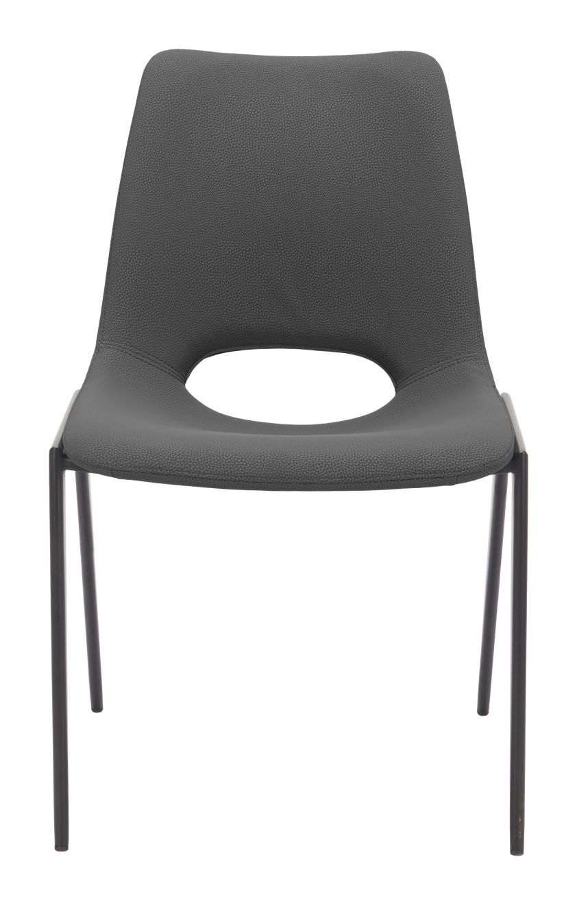 Desi Armless Dining Chair in Black - black armless dining chair by Zuo - Whats New Furniture Portland OR