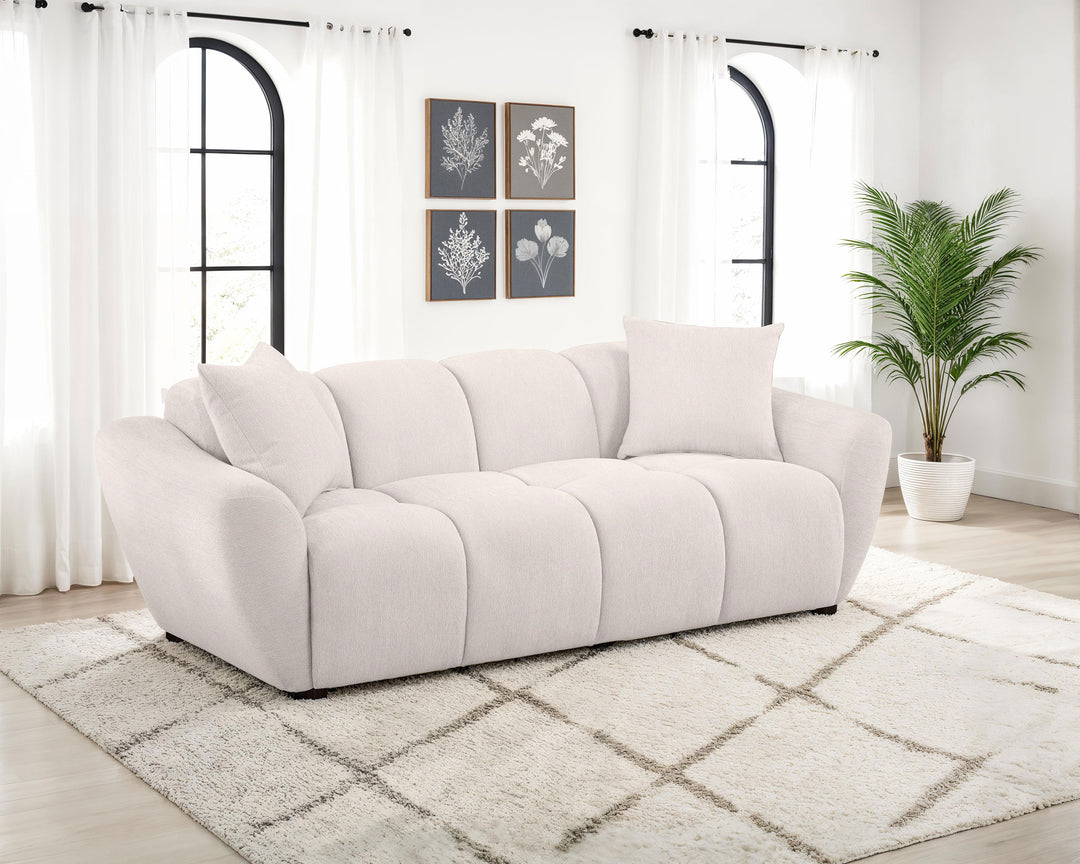 Destino Chenille Upholstered Splayed Arm Sofa Greige - What&