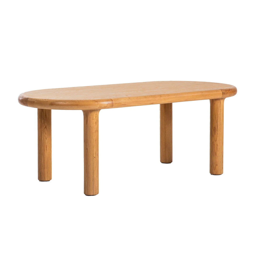 Destiny Oval Dining Table in Natural Oak side angle - oval oak dining table by LH Imports - Whats New Furniture Portland OR