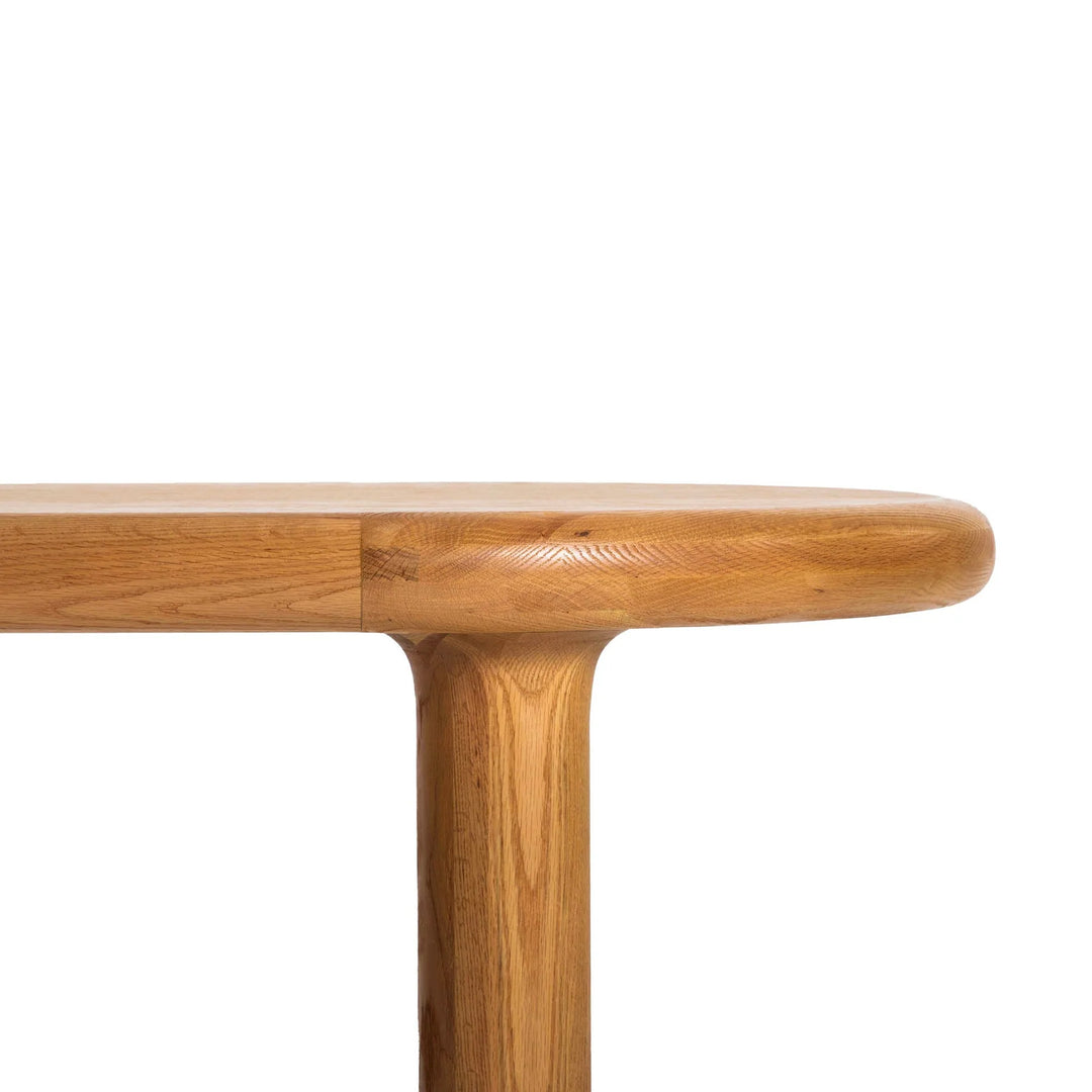 Destiny Oval Dining Table in Natural Oak detail view - oval oak dining table by LH Imports - Whats New Furniture Portland OR