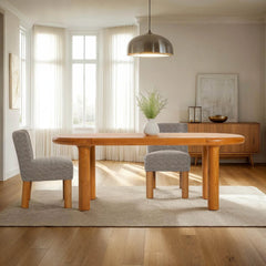 Destiny Oval Dining Table in Natural Oak lifestyle setting - oval oak dining table by LH Imports - Whats New Furniture Portland OR