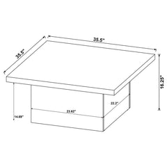 Devar Square Engineered Wood Cocktail Coffee Table Black - What&