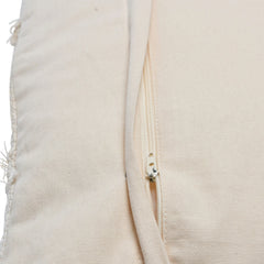 18" Woven Cotton &amp; Wool Patchwork Pillow with Frayed Edges