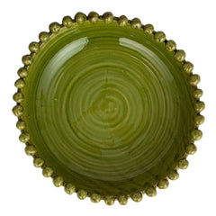 Decorative Handmade Terra-cotta Bowl with Hobnail Edge