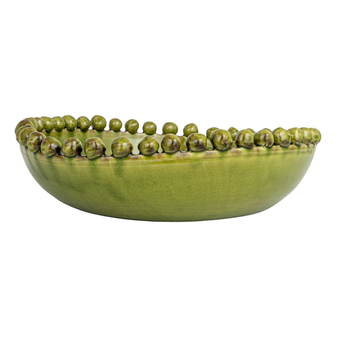 Decorative Handmade Terra-cotta Bowl with Hobnail Edge