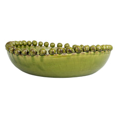 Decorative Handmade Terra-cotta Bowl with Hobnail Edge