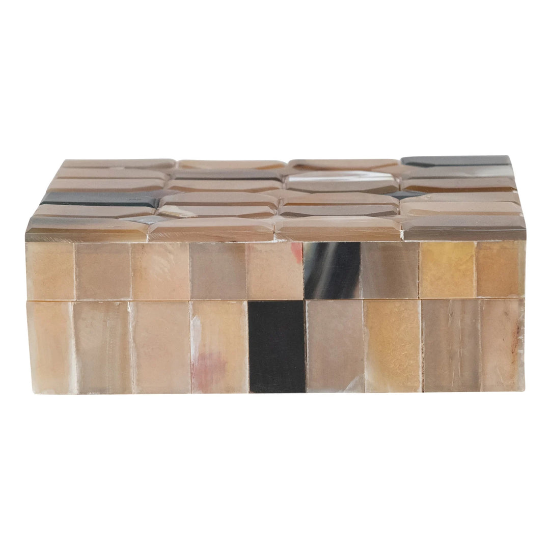 Handmade Natural Horn &amp; MDF Box, Natural