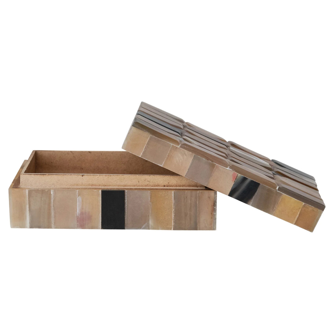 Handmade Natural Horn &amp; MDF Box, Natural
