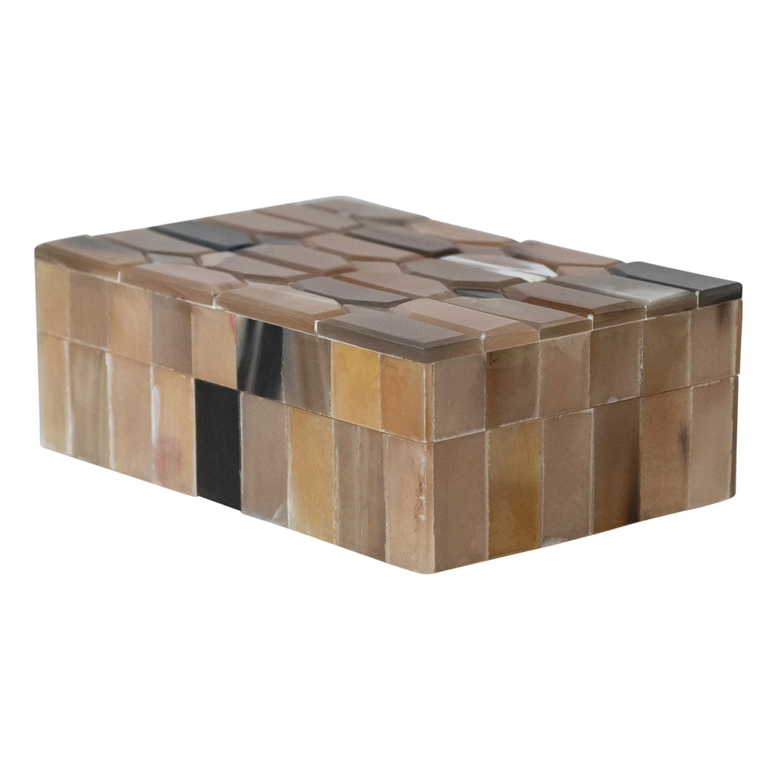 Handmade Natural Horn &amp; MDF Box, Natural