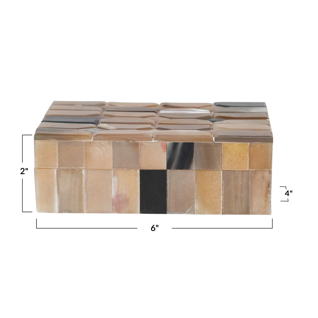 Handmade Natural Horn &amp; MDF Box, Natural