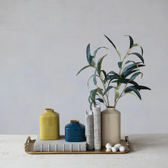Enameled Metal Vases, Set of 3
