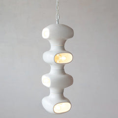 Stoneware Vintage Reproduction Abstract Pendant Lamp with 4 Lights