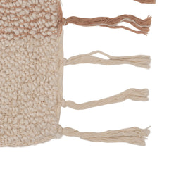 60"L x 50"W Hand-Woven Cotton Slub Striped Throw with Fringe