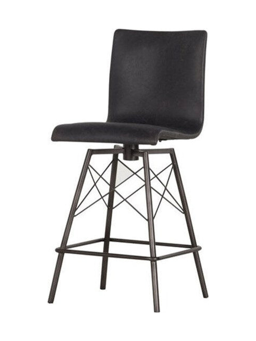 Diaw Bar Stool in Rialto Ebony - Rialto Ebony bar stool by Four Hands - Whats New Furniture Portland OR