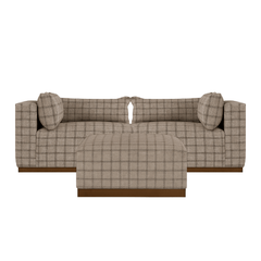 Dimitry Modular Sectional in plaid side angle - modular sectional sofa by Rowe - Whats New Furniture Portland OR