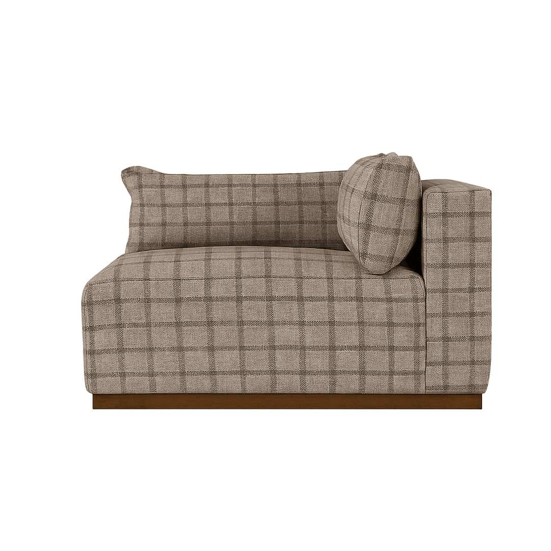 Dimitry Modular Sectional in plaid back view - modular sectional sofa by Rowe - Whats New Furniture Portland OR